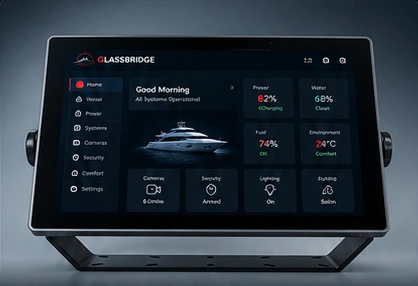 Approved GlassBridge helm display composition